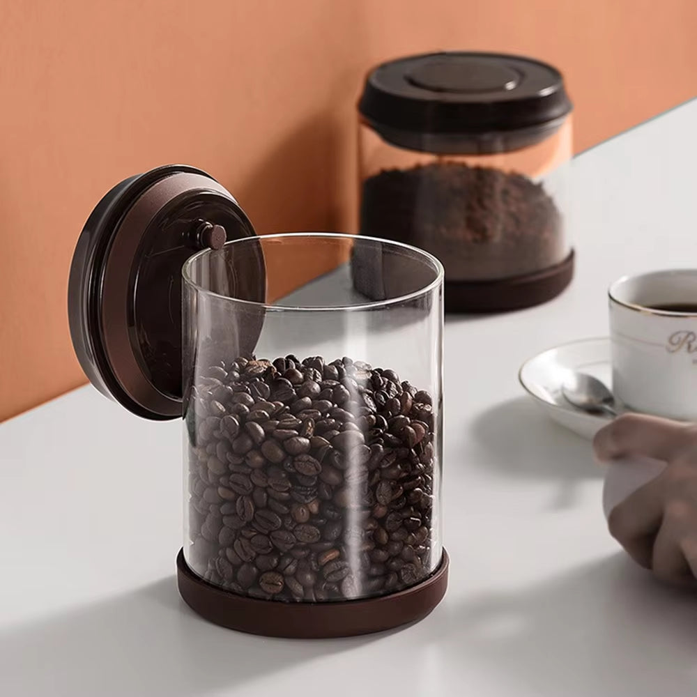 Coffee Bean Storage with Airtight Lid Glass Jar Keep Fresh and Dry for Candy Cookie Rice Sugar Kitchen Container Beans Grounds