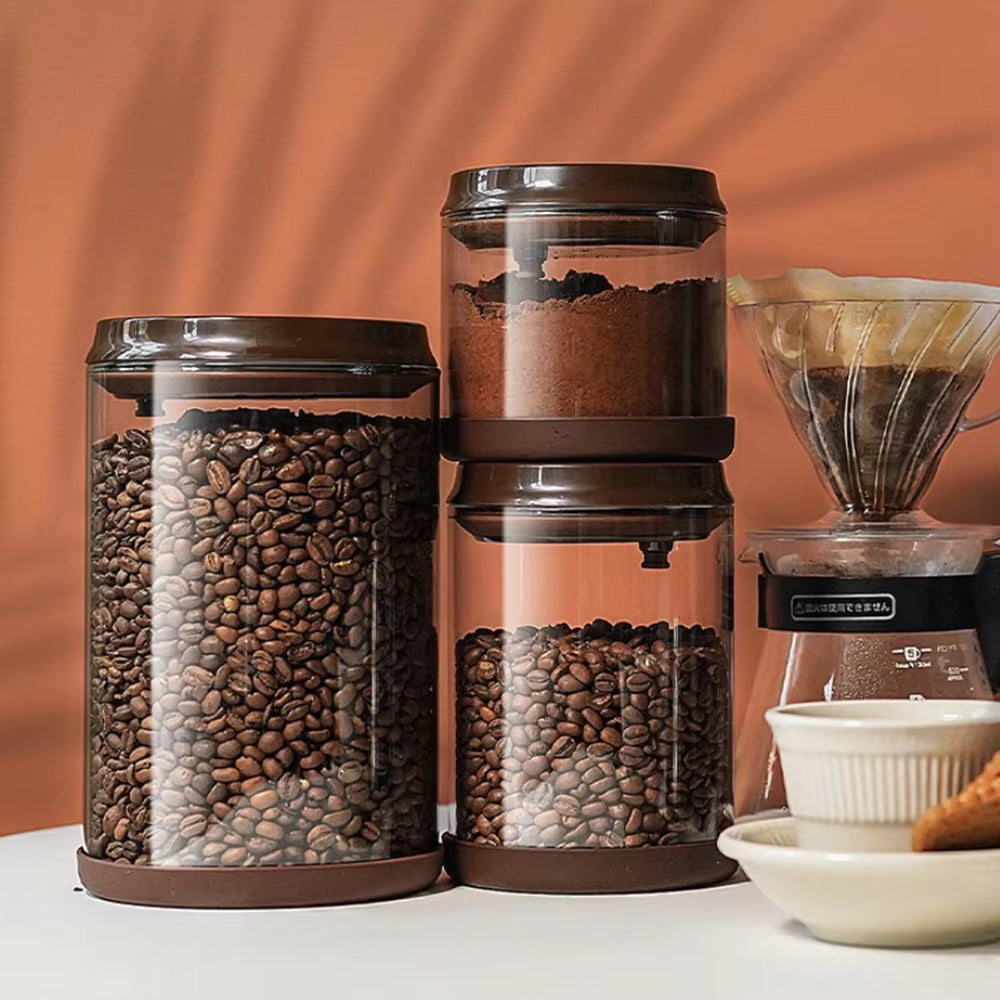 Coffee Bean Storage with Airtight Lid Glass Jar Keep Fresh and Dry for Candy Cookie Rice Sugar Kitchen Container Beans Grounds