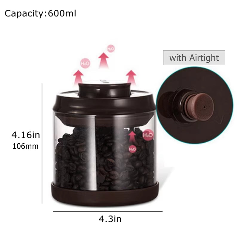Coffee Bean Storage with Airtight Lid Glass Jar Keep Fresh and Dry for Candy Cookie Rice Sugar Kitchen Container Beans Grounds