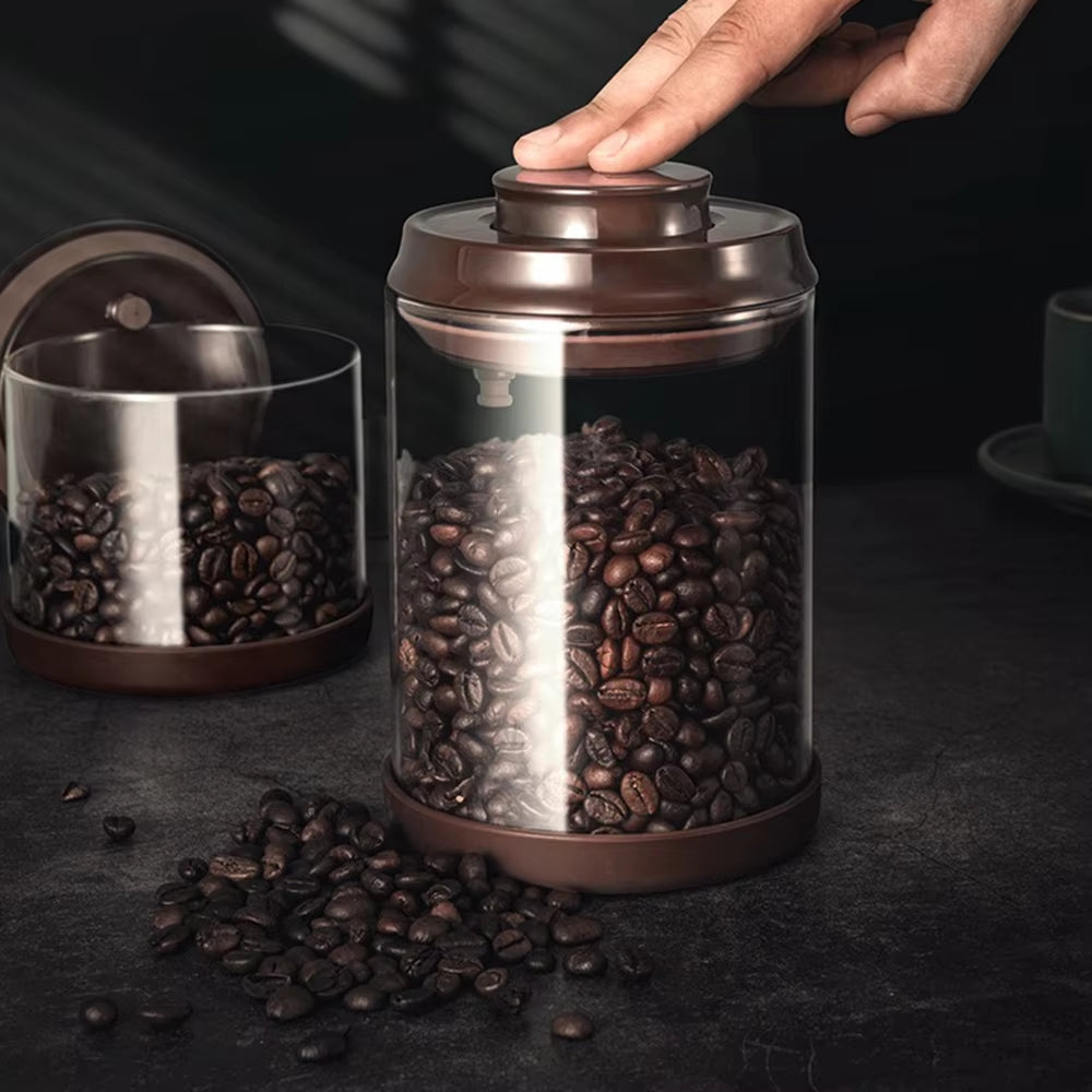 Coffee Bean Storage with Airtight Lid Glass Jar Keep Fresh and Dry for Candy Cookie Rice Sugar Kitchen Container Beans Grounds